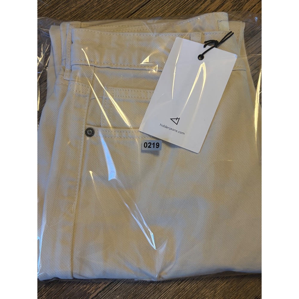 Hidden Jeans Los Angeles Cream Distressed Straight Leg Denim Size 25 - Picture 6 of 6